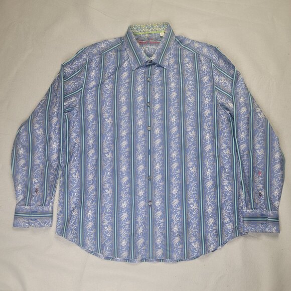Robert Graham Exclusive Contrast Cuff Long Sleeve Shirt Men's 2XL - Picture 2 of 8
